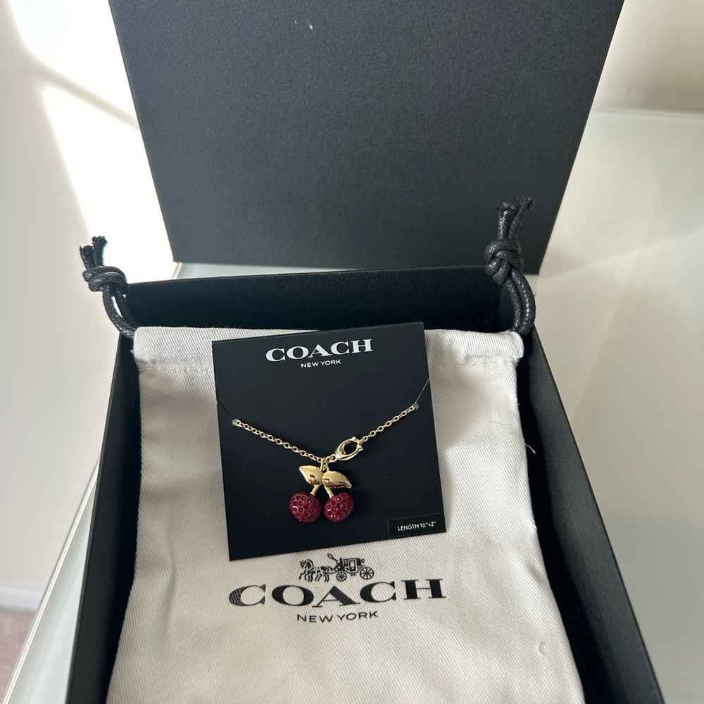 Coach Cherry Gold Charm Necklace